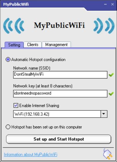 Free WiFi Hotspot Software App for Windows .